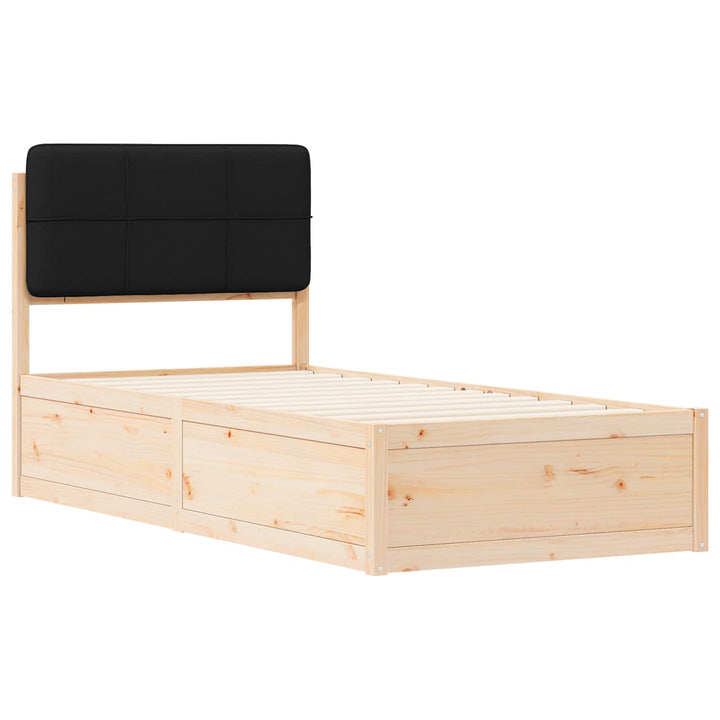 Sengestel med Polstret Hovedgavl Sort 90 x 190 cm