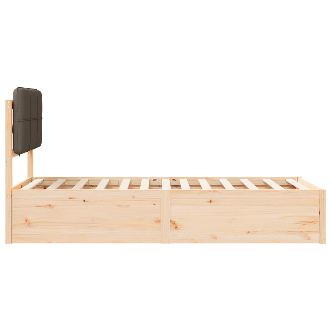 Sengestel med Polstret Hovedgavl Gråbrun 90 x 190 cm
