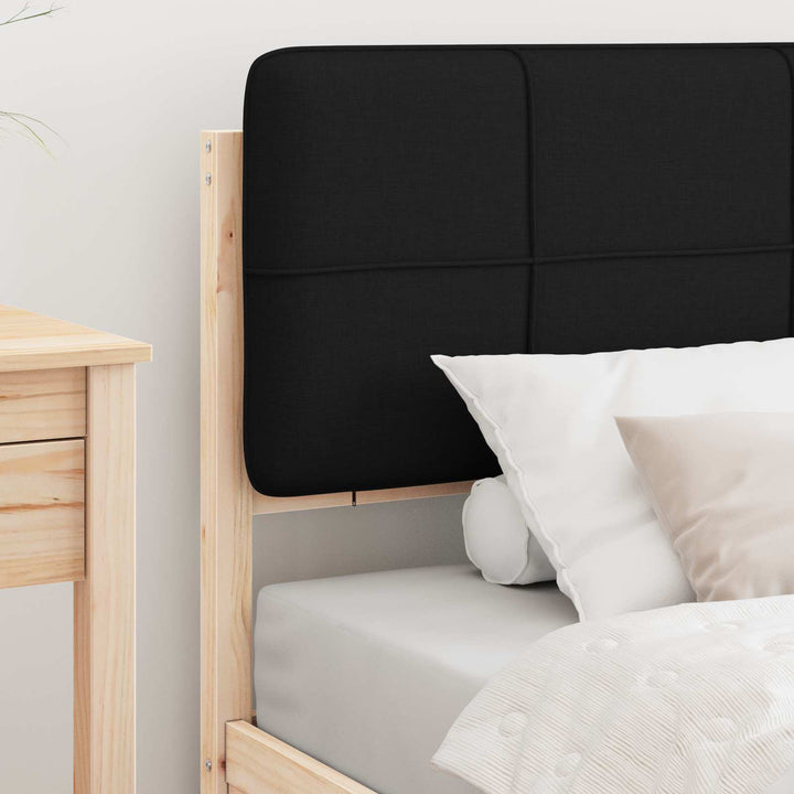 Sengestel med Polstret Hovedgavl Sort 75 x 190 cm