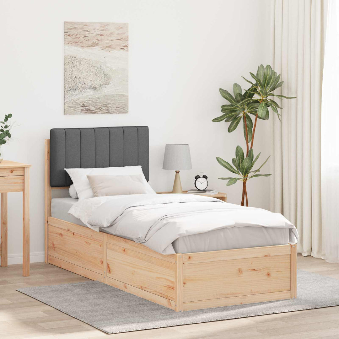 Sengestel med Polstret Hovedgavl Mørkegrå 80 x 200 cm