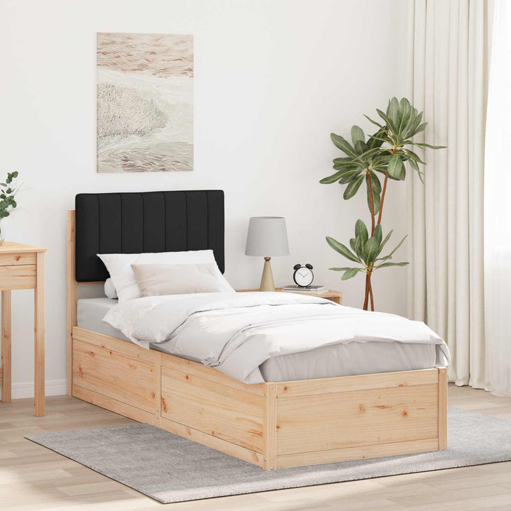 Sengestel med Polstret Hovedgavl Sort 80 x 200 cm