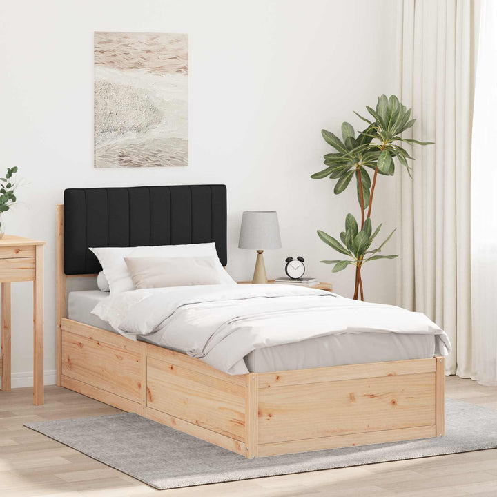 Sengestel med Polstret Hovedgavl Sort 90 x 190 cm