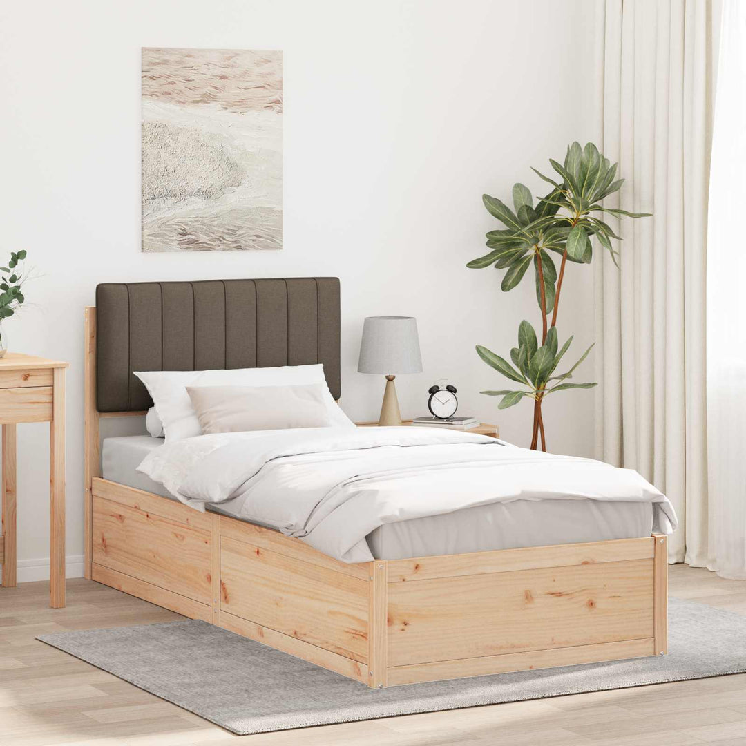 Sengestel med Polstret Hovedgavl Gråbrun 90 x 190 cm
