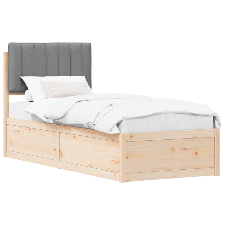 Sengestel med Polstret Hovedgavl Lysegrå 75 x 190 cm
