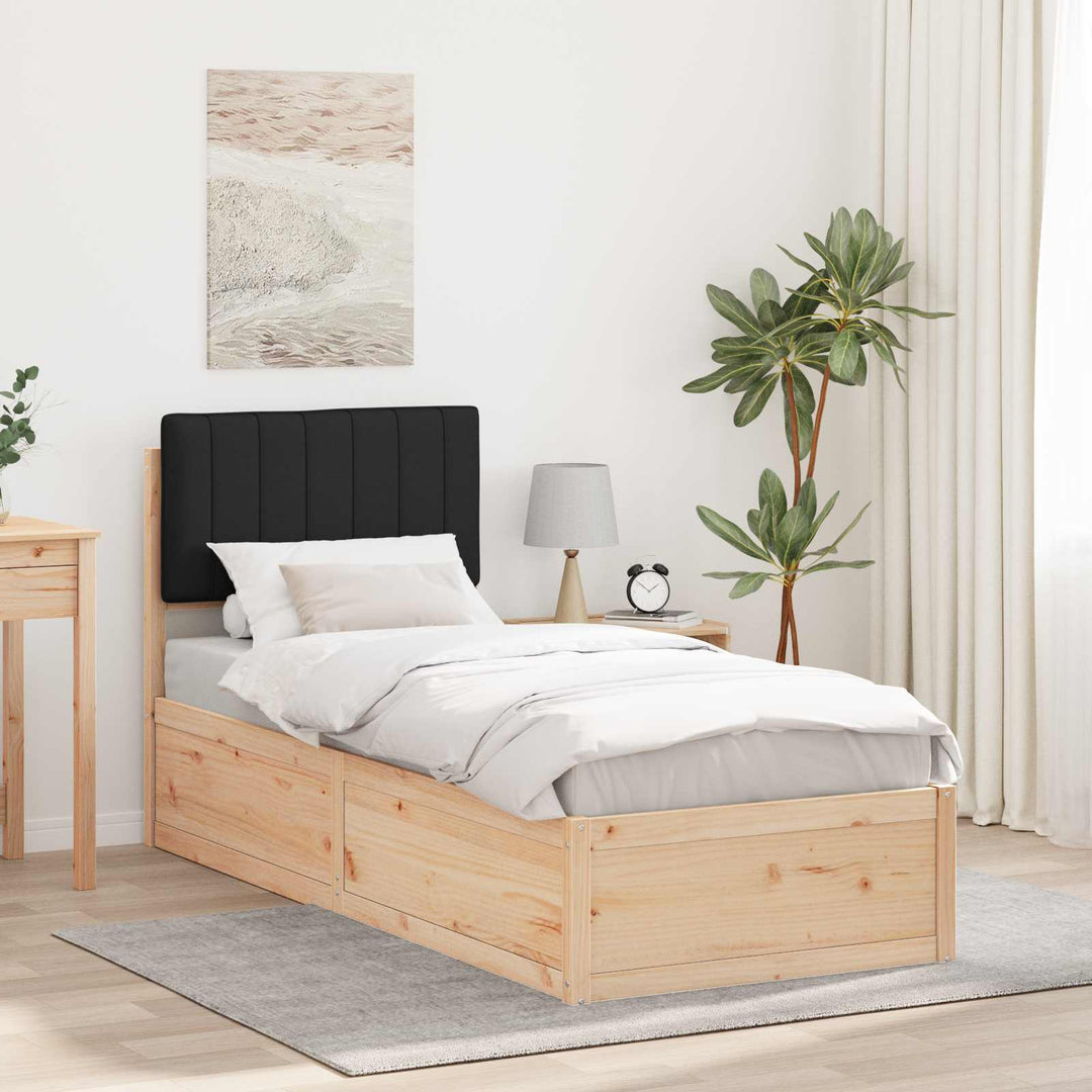 Sengestel med Polstret Hovedgavl Sort 75 x 190 cm