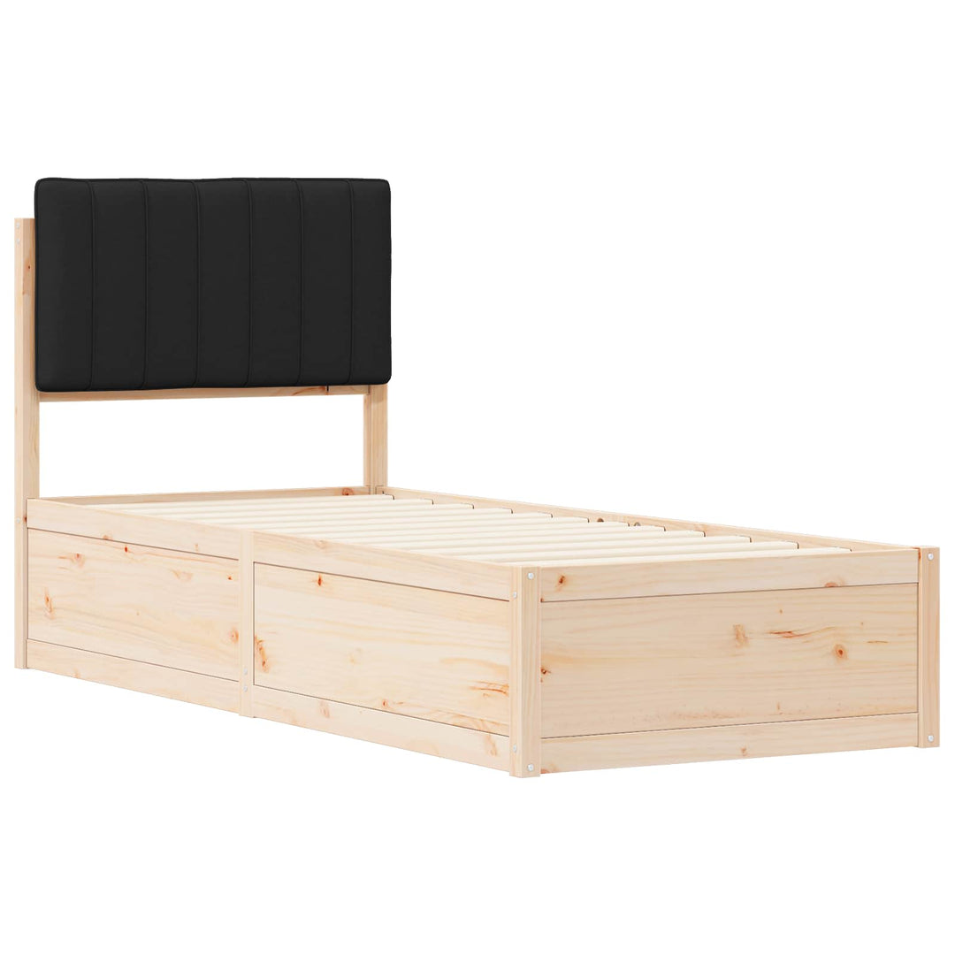 Sengestel med Polstret Hovedgavl Sort 75 x 190 cm