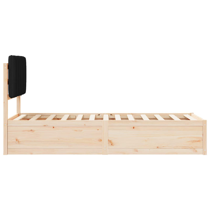 Sengestel med Polstret Hovedgavl Sort 75 x 190 cm