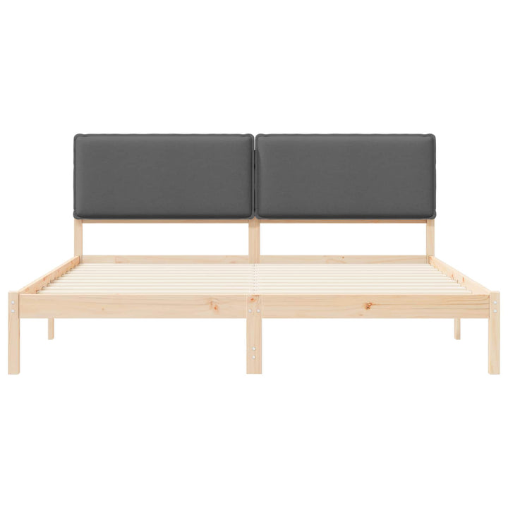 Sengestel med Polstret Hovedgavl Mørkegrå 180 x 200 cm