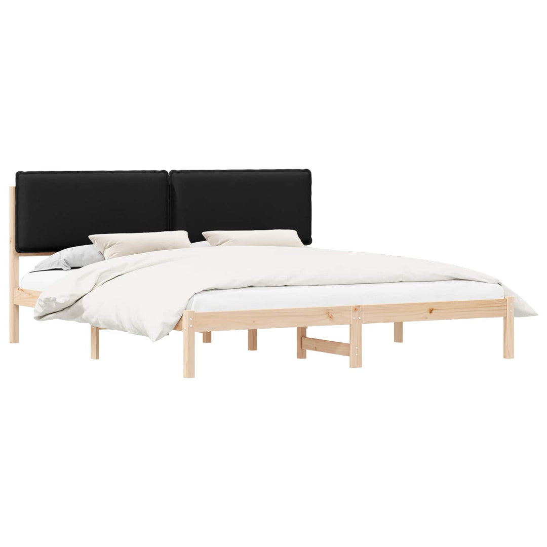 Sengestel med Polstret Hovedgavl Sort 180 x 200 cm