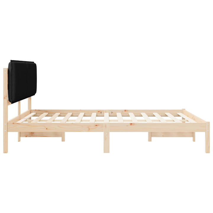 Sengestel med Polstret Hovedgavl Sort 180 x 200 cm