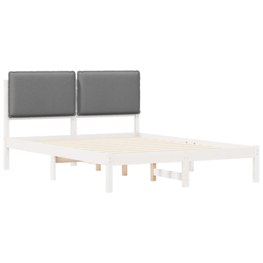 Sengestel med Polstret Hovedgavl Lysegrå 150 x 200 cm