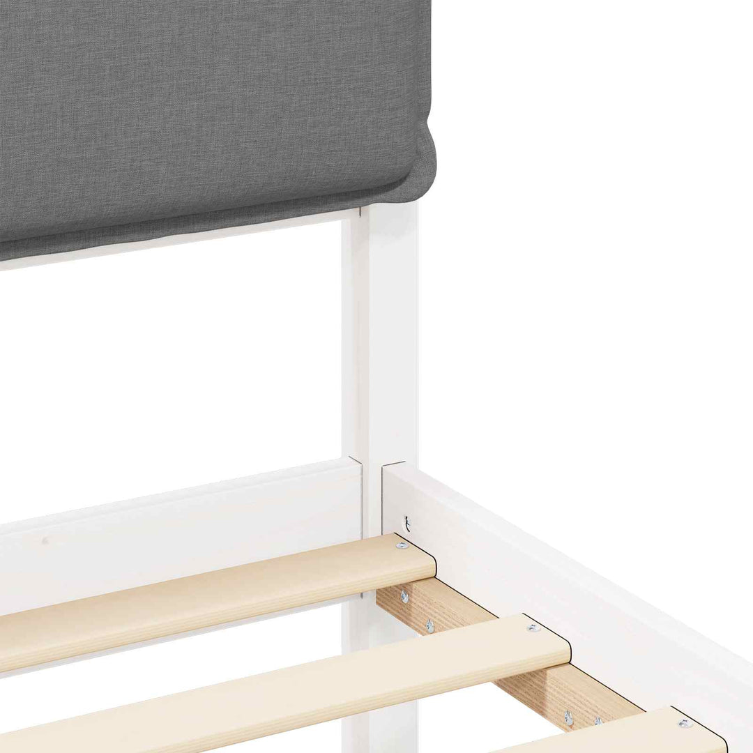 Sengestel med Polstret Hovedgavl Lysegrå 140 x 200 cm