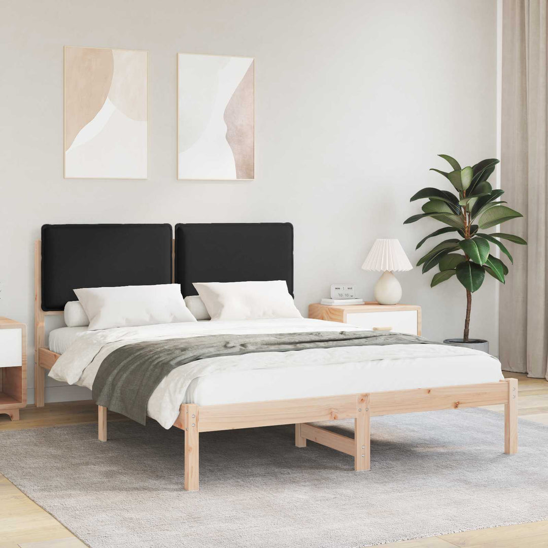 Sengestel med Polstret Hovedgavl Sort 120 x 200 cm