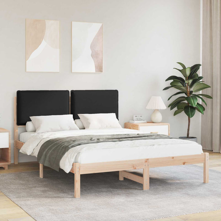 Sengestel med Polstret Hovedgavl Sort 120 x 200 cm