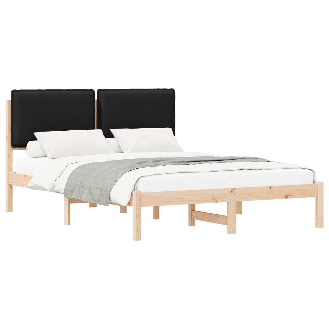Sengestel med Polstret Hovedgavl Sort 120 x 200 cm