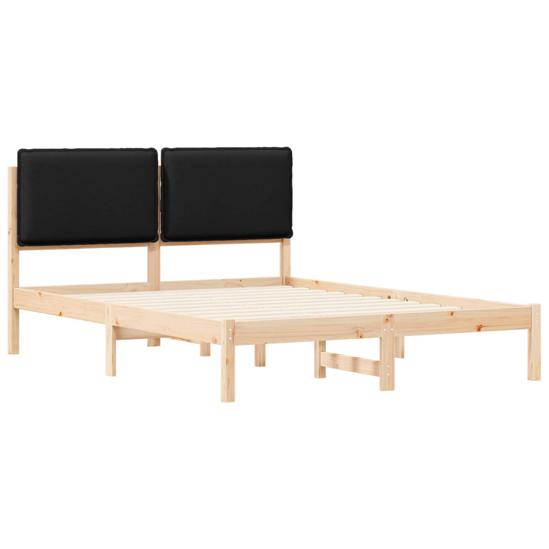 Sengestel med Polstret Hovedgavl Sort 120 x 200 cm