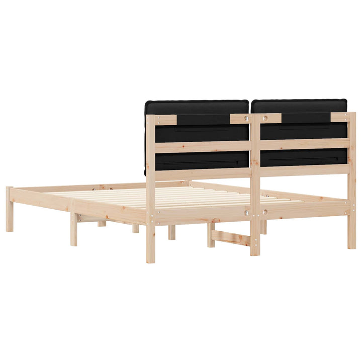 Sengestel med Polstret Hovedgavl Sort 120 x 200 cm