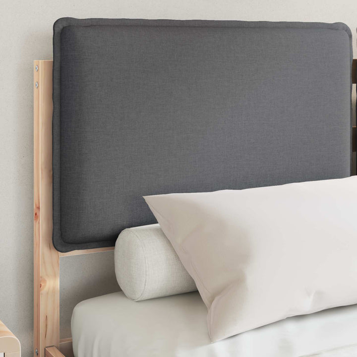 Sengestel med Polstret Hovedgavl Mørkegrå 140 x 190 cm