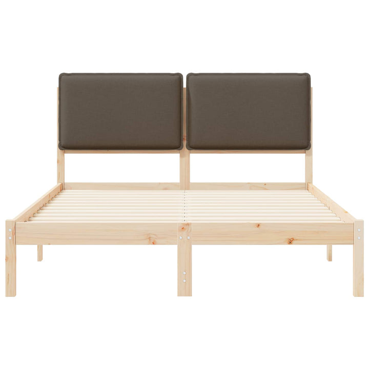 Sengestel med Polstret Hovedgavl Gråbrun 120 x 190 cm