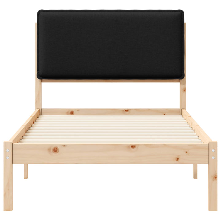 Sengestel med Polstret Hovedgavl Sort 90 x 200 cm