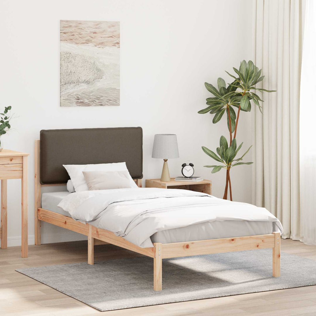 Sengestel med Polstret Hovedgavl Gråbrun 80 x 200 cm