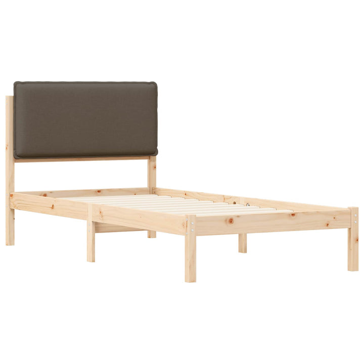 Sengestel med Polstret Hovedgavl Gråbrun 80 x 200 cm