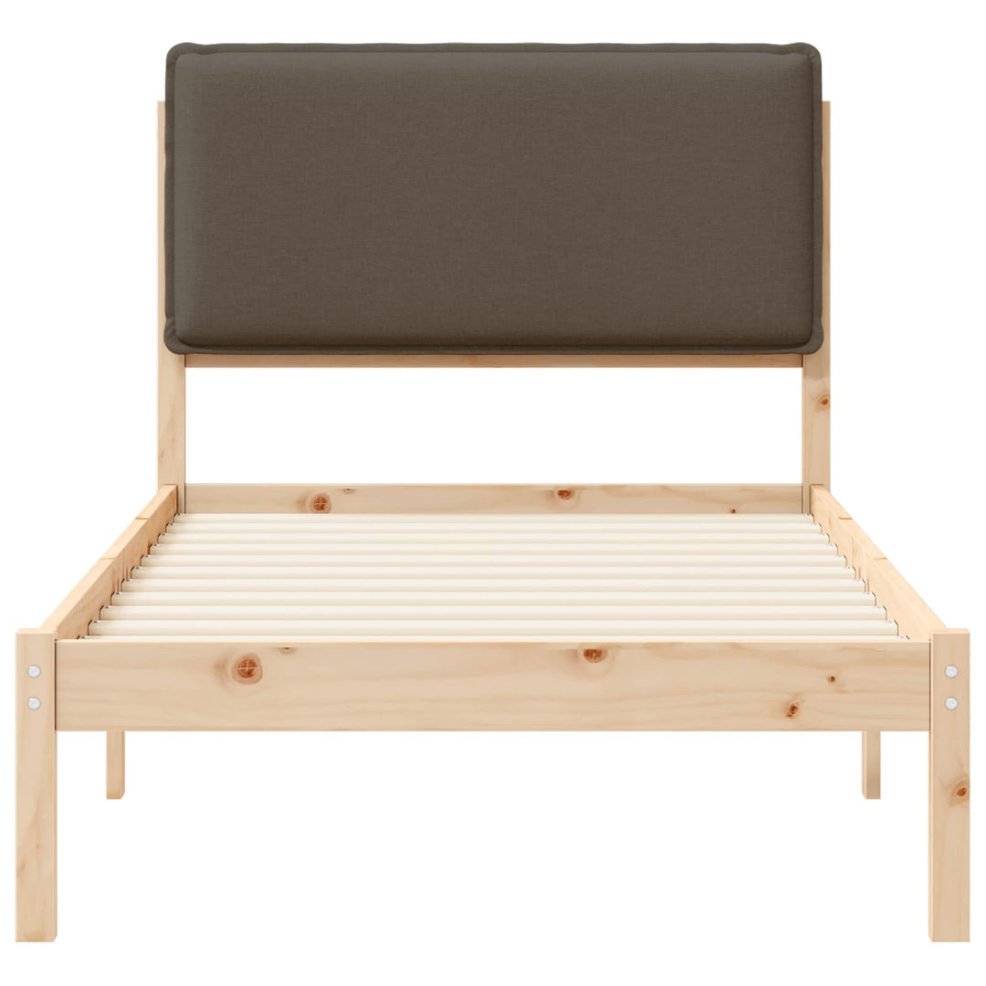 Sengestel med Polstret Hovedgavl Gråbrun 80 x 200 cm
