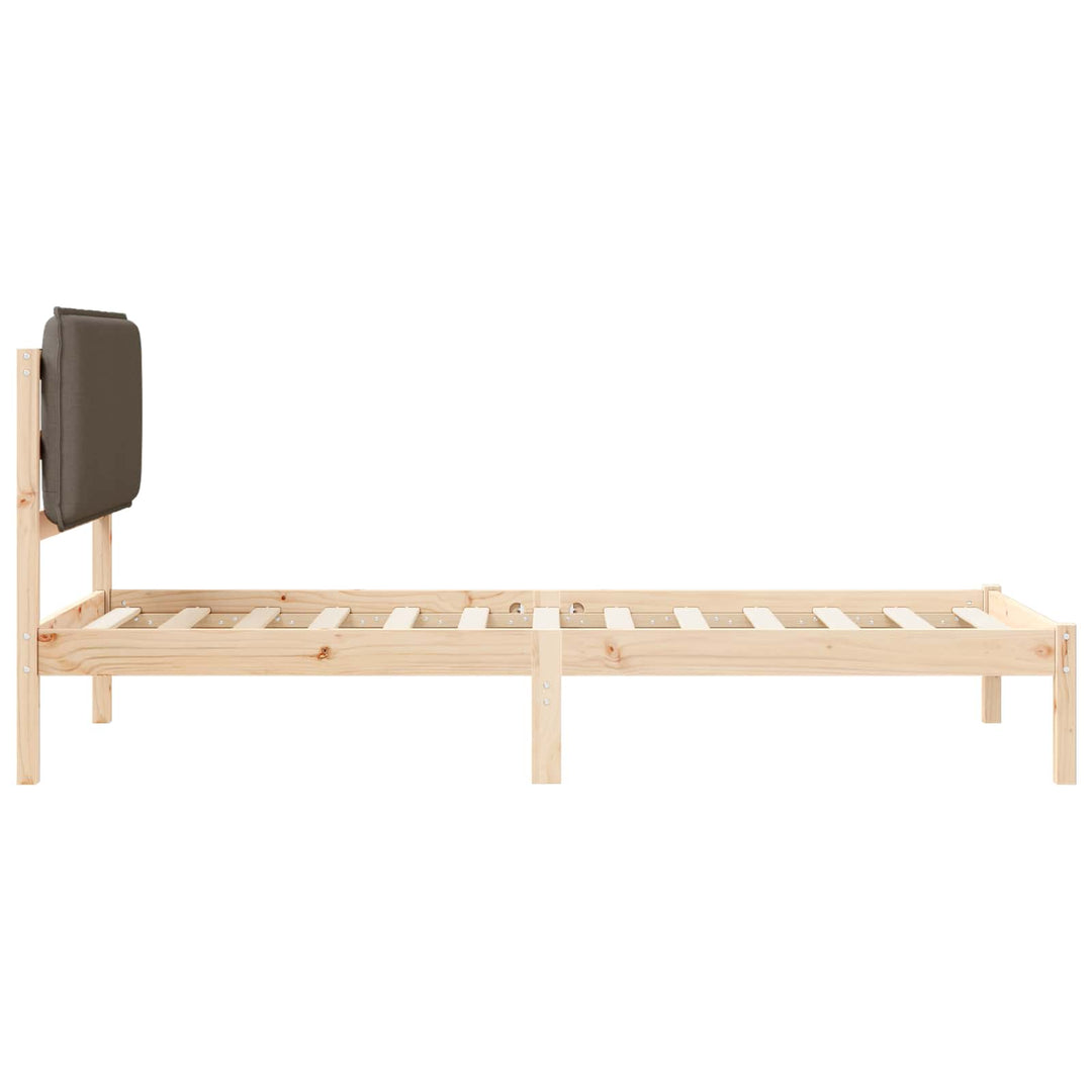 Sengestel med Polstret Hovedgavl Gråbrun 80 x 200 cm
