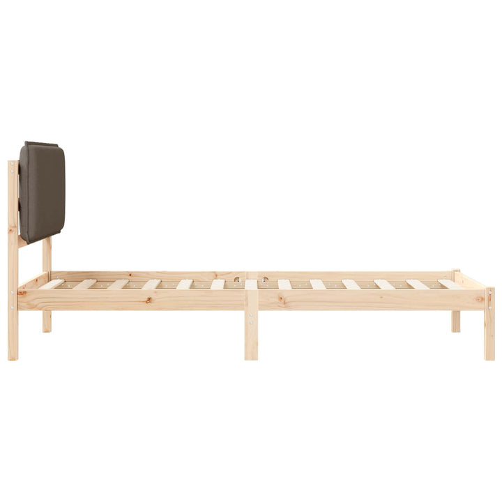 Sengestel med Polstret Hovedgavl Gråbrun 80 x 200 cm