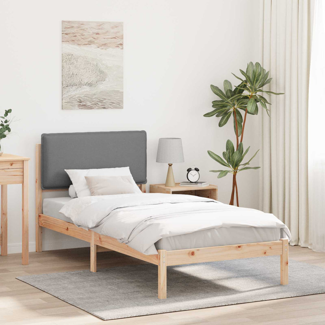Sengestel med Polstret Hovedgavl Lysegrå 90 x 190 cm
