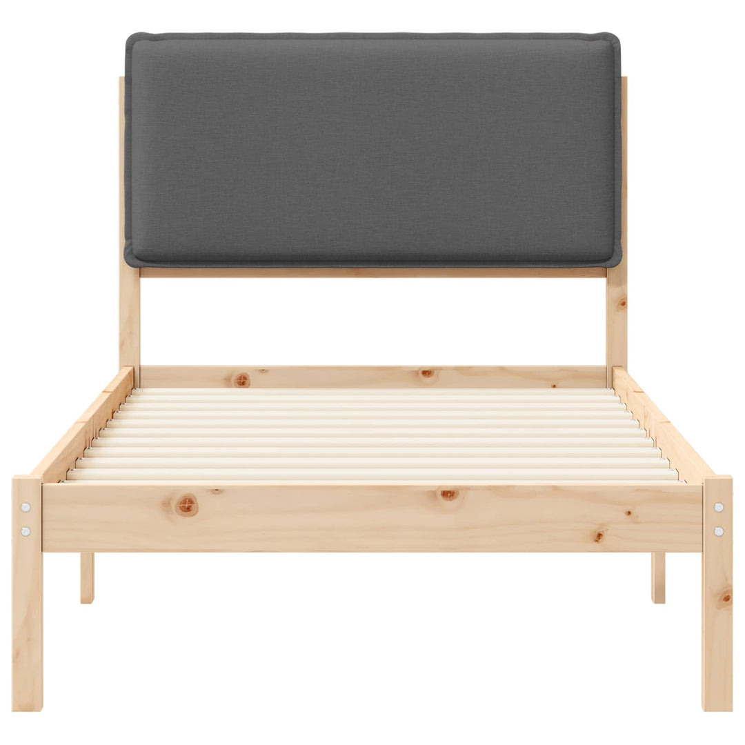 Sengestel med Polstret Hovedgavl Mørkegrå 90 x 190 cm