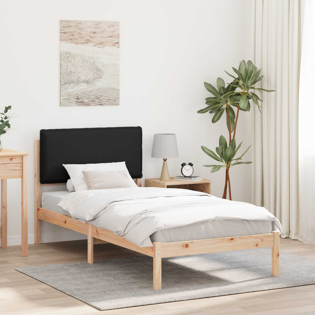 Sengestel med Polstret Hovedgavl Sort 75 x 190 cm