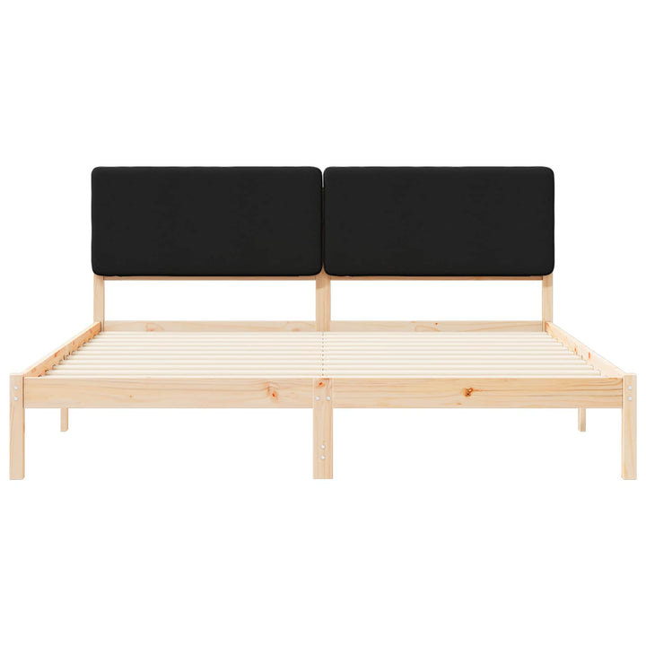 Sengestel med Polstret Hovedgavl Sort 180 x 200 cm
