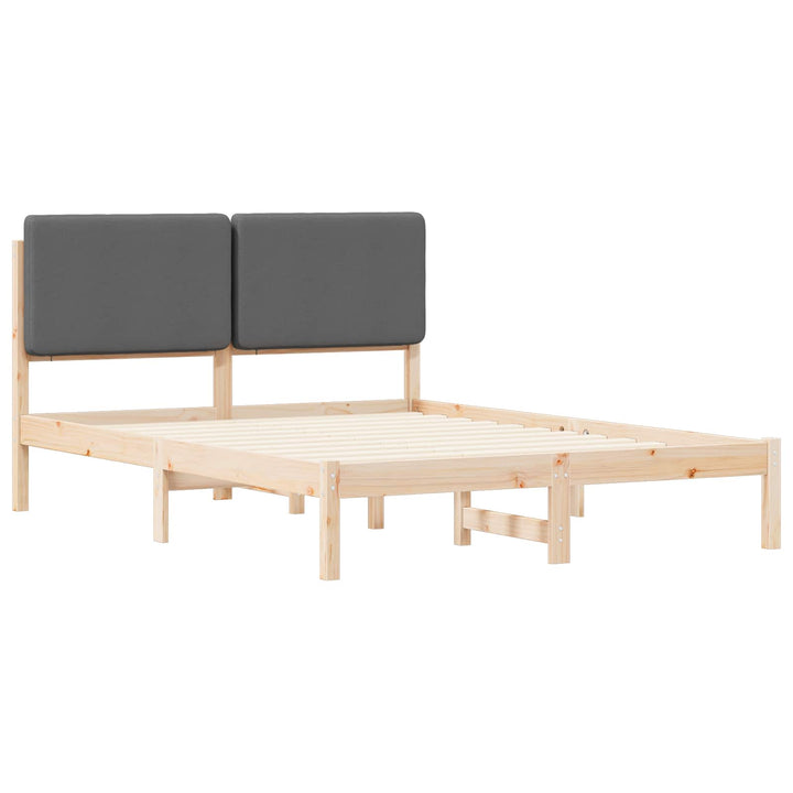 Sengestel med Polstret Hovedgavl Mørkegrå 150 x 200 cm