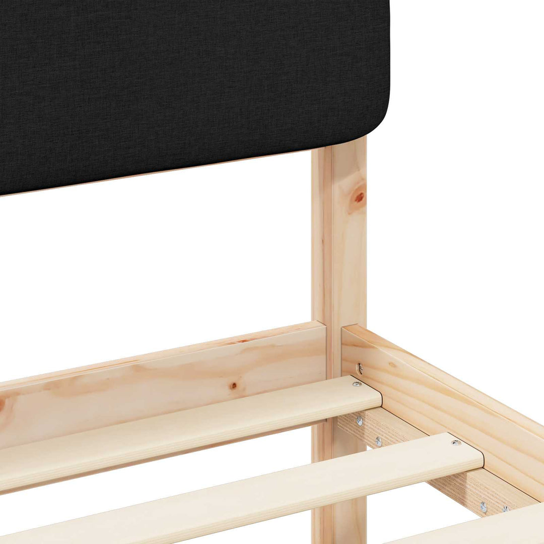 Sengestel med Polstret Hovedgavl Sort 150 x 200 cm