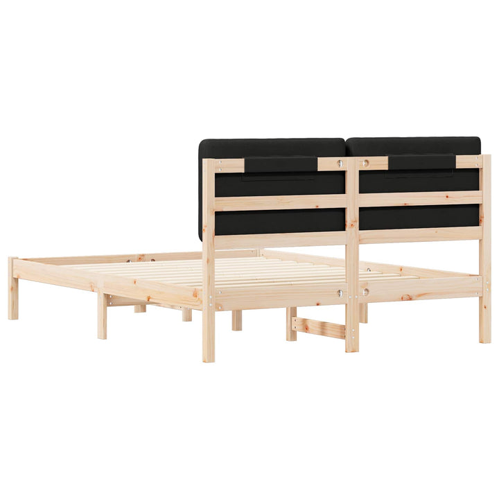 Sengestel med Polstret Hovedgavl Sort 150 x 200 cm