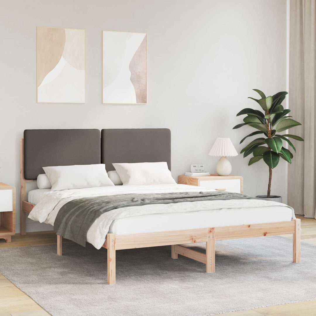 Sengestel med Polstret Hovedgavl Gråbrun 150 x 200 cm