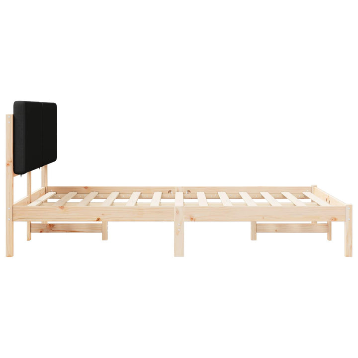 Sengestel med Polstret Hovedgavl Sort 140 x 200 cm