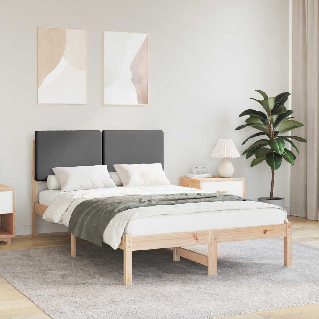 Sengestel med Polstret Hovedgavl Mørkegrå 120 x 200 cm