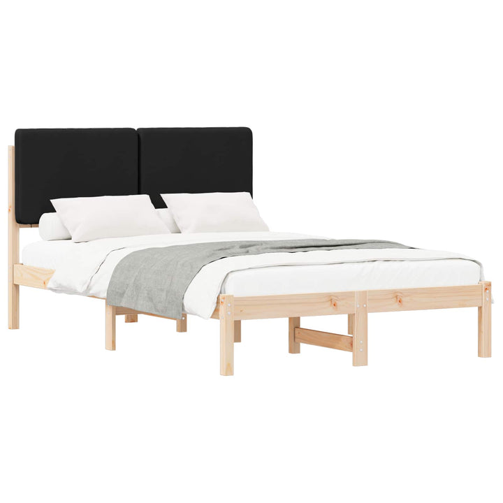 Sengestel med Polstret Hovedgavl Sort 120 x 200 cm