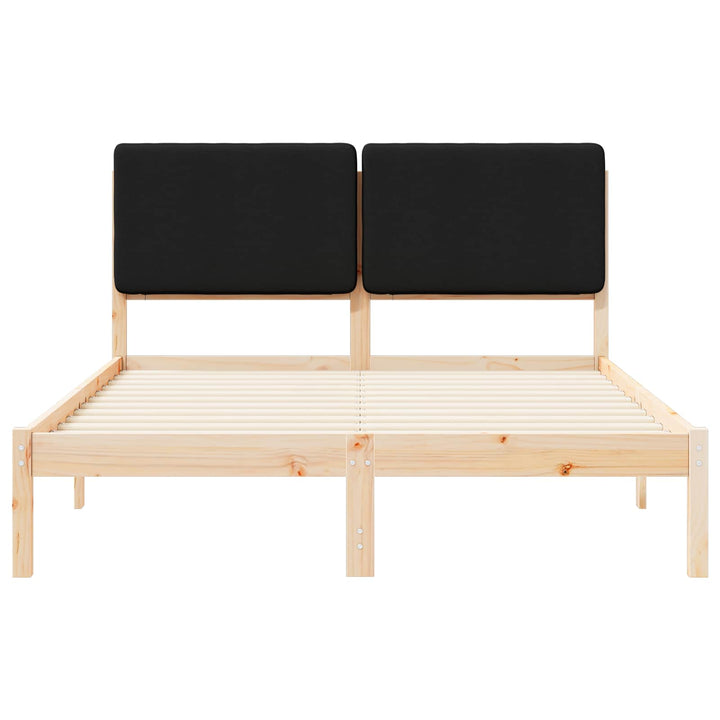 Sengestel med Polstret Hovedgavl Sort 140 x 190 cm