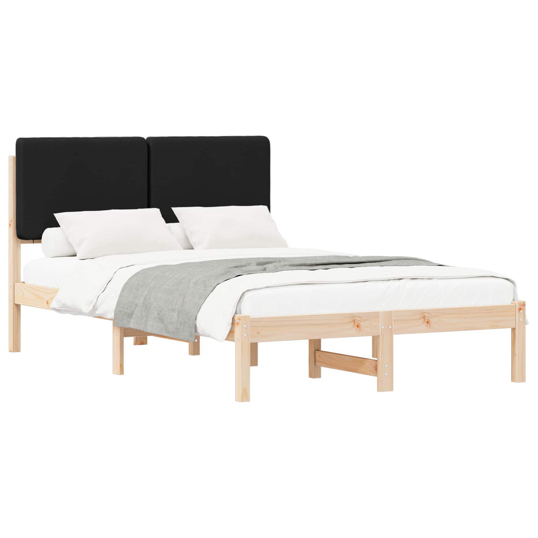 Sengestel med Polstret Hovedgavl Sort 135 x 190 cm
