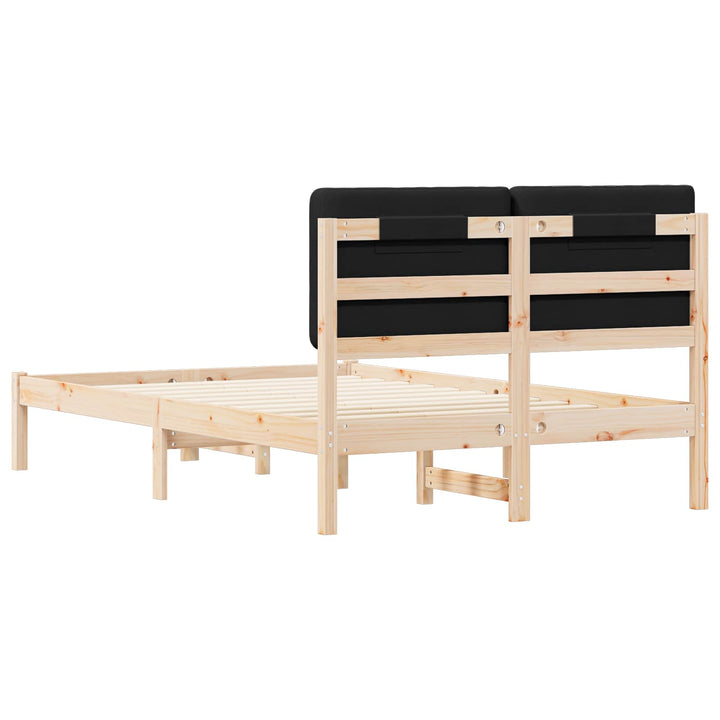 Sengestel med Polstret Hovedgavl Sort 135 x 190 cm