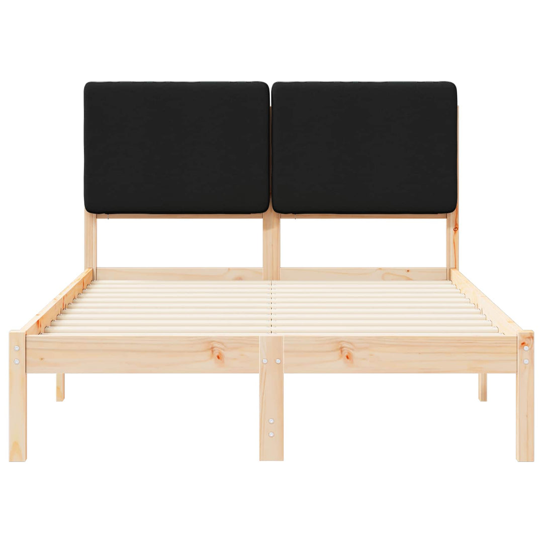 Sengestel med Polstret Hovedgavl Sort 135 x 190 cm