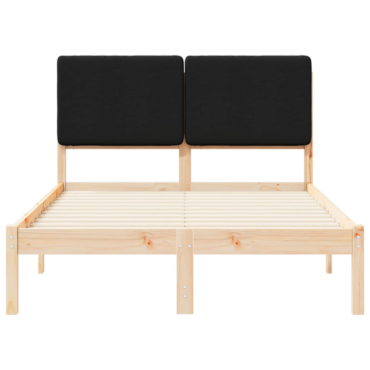 Sengestel med Polstret Hovedgavl Sort 135 x 190 cm