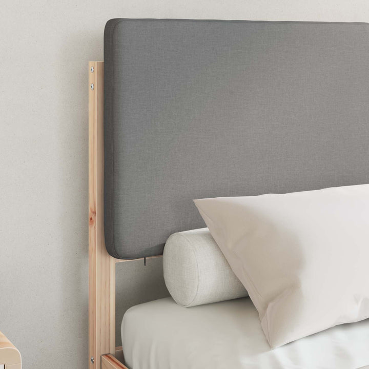 Sengestel med Polstret Hovedgavl Lysegrå 120 x 190 cm