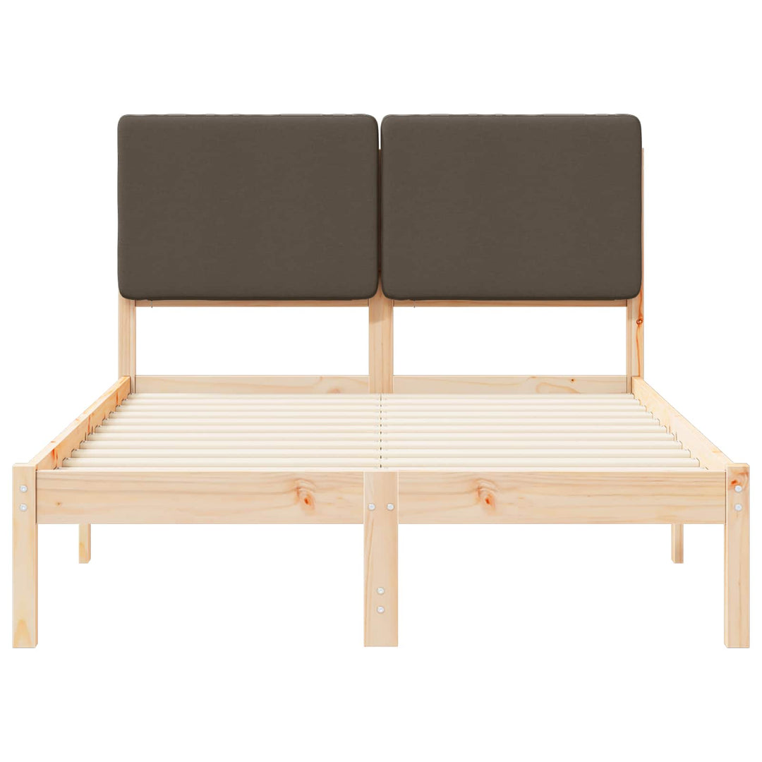 Sengestel med Polstret Hovedgavl Gråbrun 120 x 190 cm