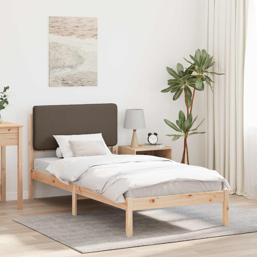 Sengestel med Polstret Hovedgavl Gråbrun 100 x 200 cm