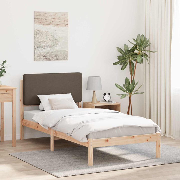 Sengestel med Polstret Hovedgavl Gråbrun 100 x 200 cm