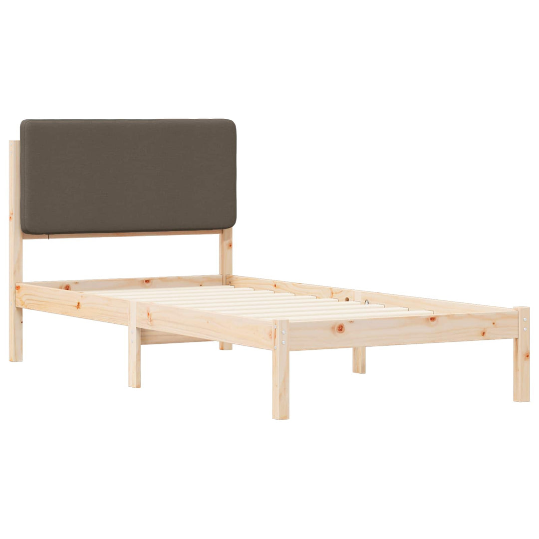 Sengestel med Polstret Hovedgavl Gråbrun 100 x 200 cm